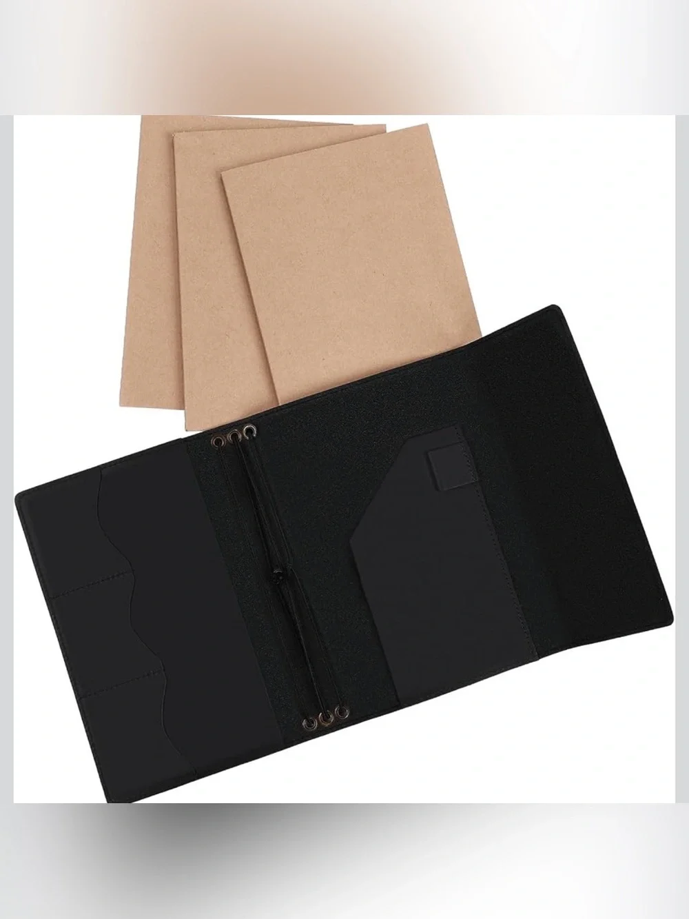 4 Pcs A5 Leather Travelers Journal Notebook Cover Set Genuine Leather